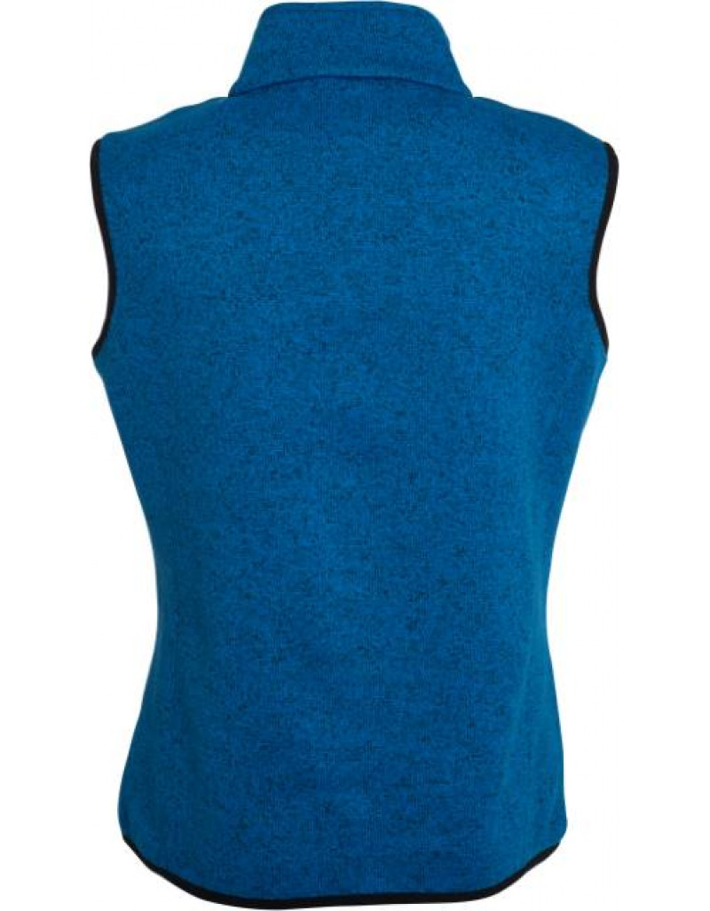 Vestă tricotată din fleece pentru femei cu guler ridicat